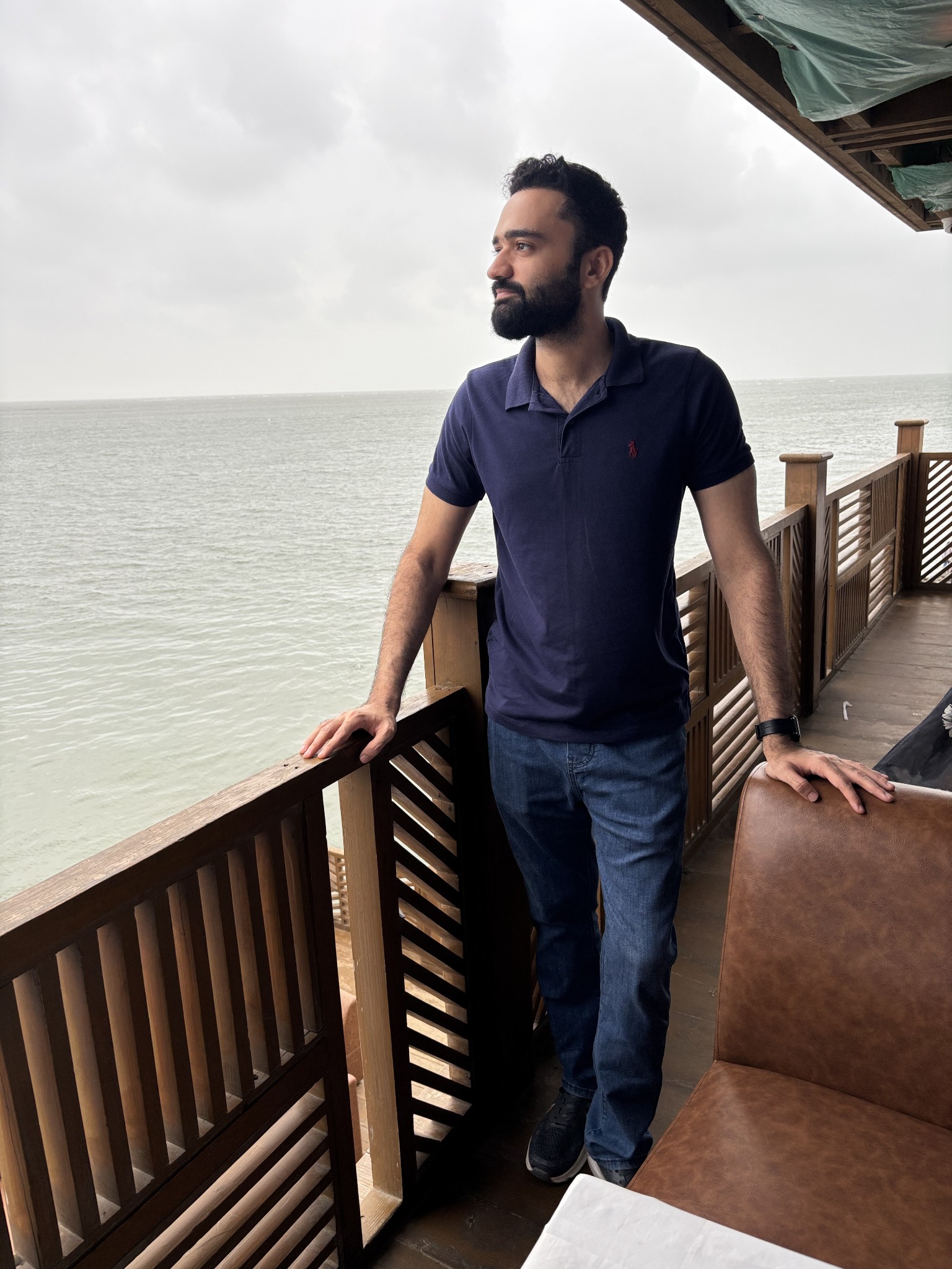 Subhan Ali by the sea in Karachi